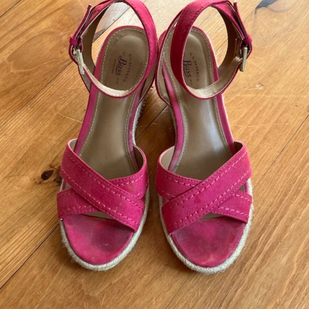 Bass Pink suede espadrilles 7.5